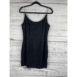 Geary Roark Kamisato Dress Women's 10 Black Rhinestone Mini Cocktail Chain Strap